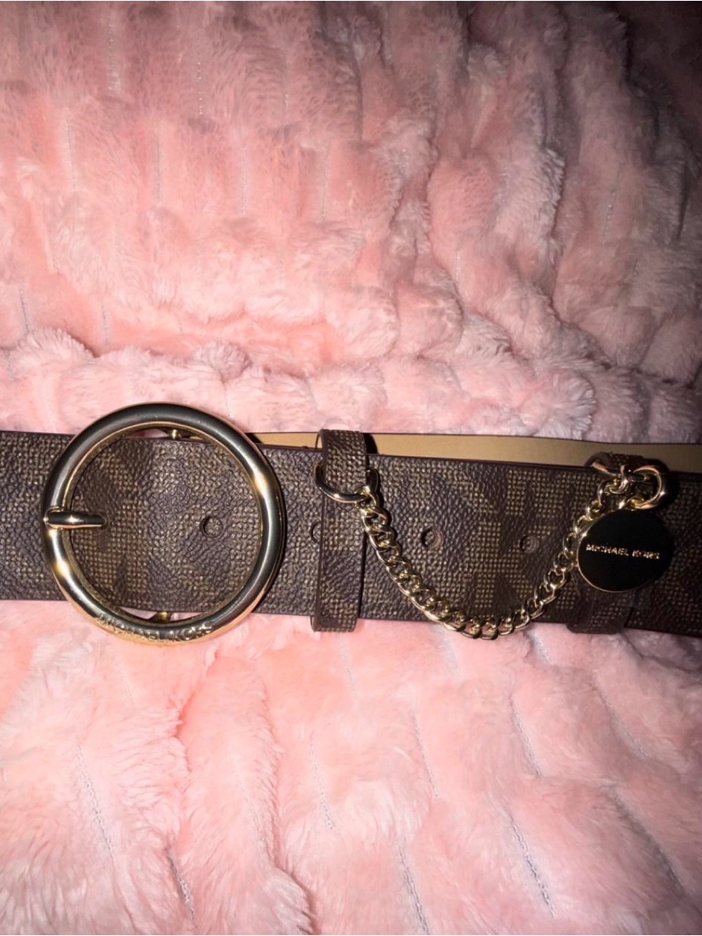 Michael Kors XL belt - NWT!! - brown with cute gold dangle accent piece - XL!